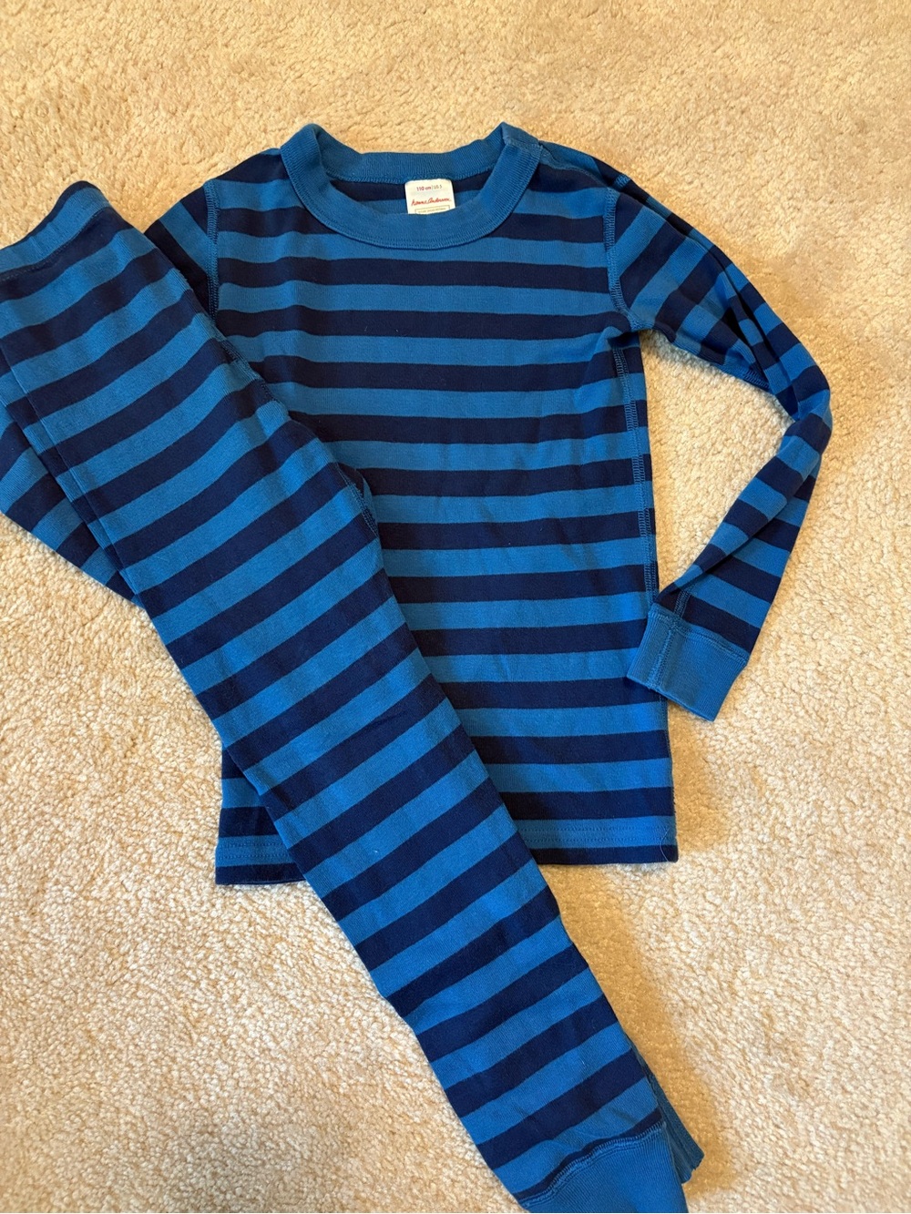 Hanna Andersson Navy & Bright Blue Striped Pajama Set